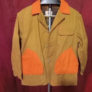 Large Vintage Black Sheep Canvas Hunting Jacket Coat with high visibility Orange